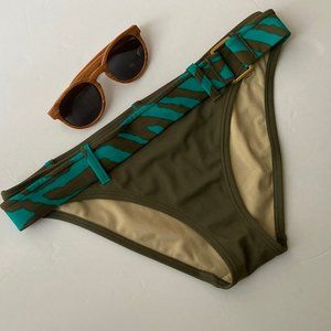 Victoria's Secret Bikini Bottom Taupe/Aqua Small  New